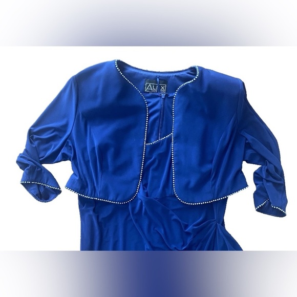 Alex Evenings 2 Piece Dress and Jacket Size 16 Beaded Detail Wedding - Picture 3 of 6